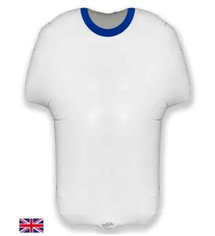 24" Oaktree Football Shirt White / Blue Metallic