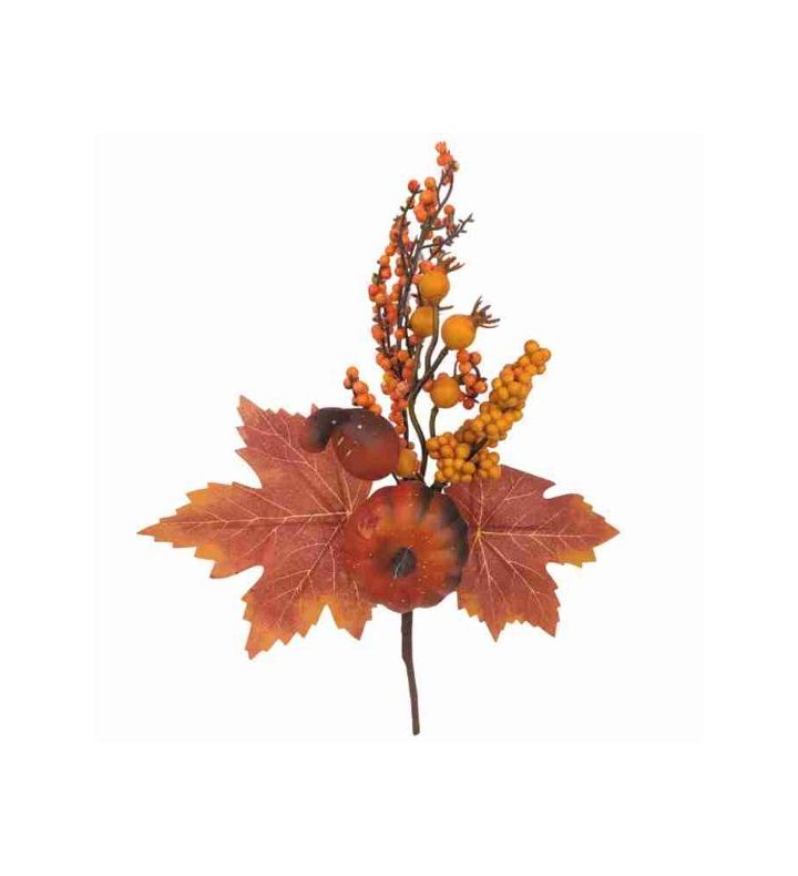 32cm Autumn Pumpkin Mixed Bush Orange