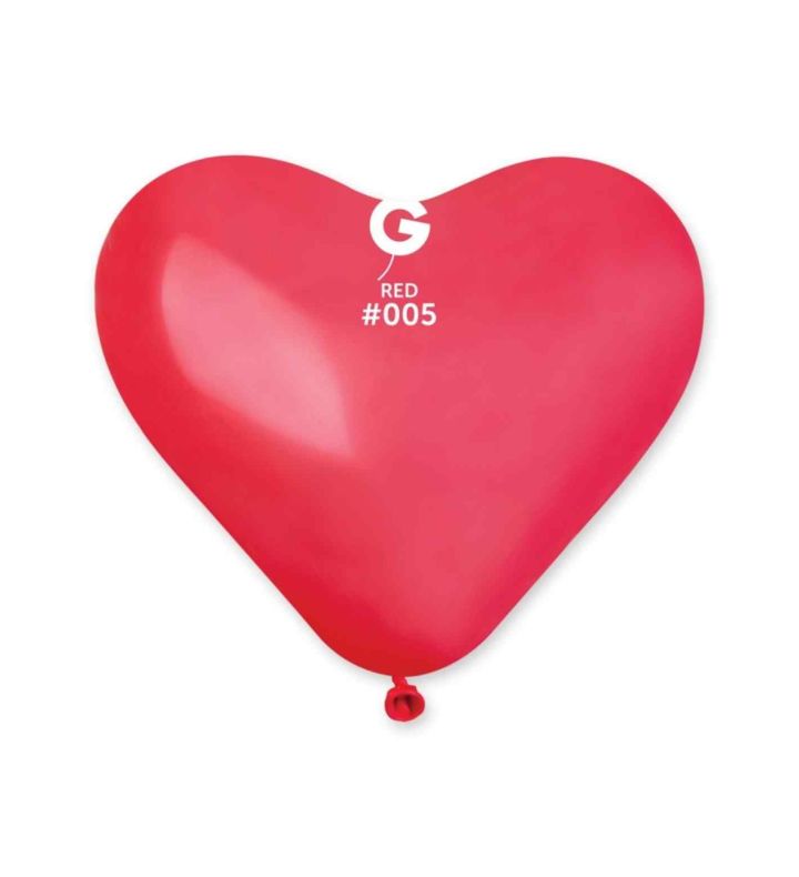 10" Gemar Red Heart 50ct