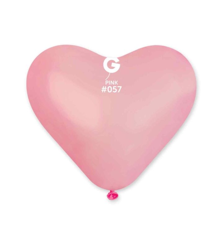 10" Gemar Heart Shape Pink 057 Latex Balloons 50ct