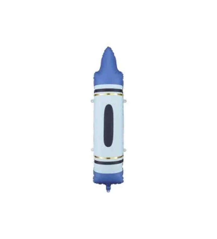 104cm Party Deco Blue Crayon Foil Balloon