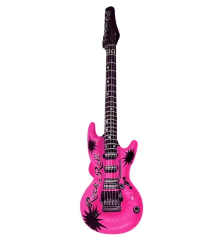 106cm Inflatable Guitar Neon Pink