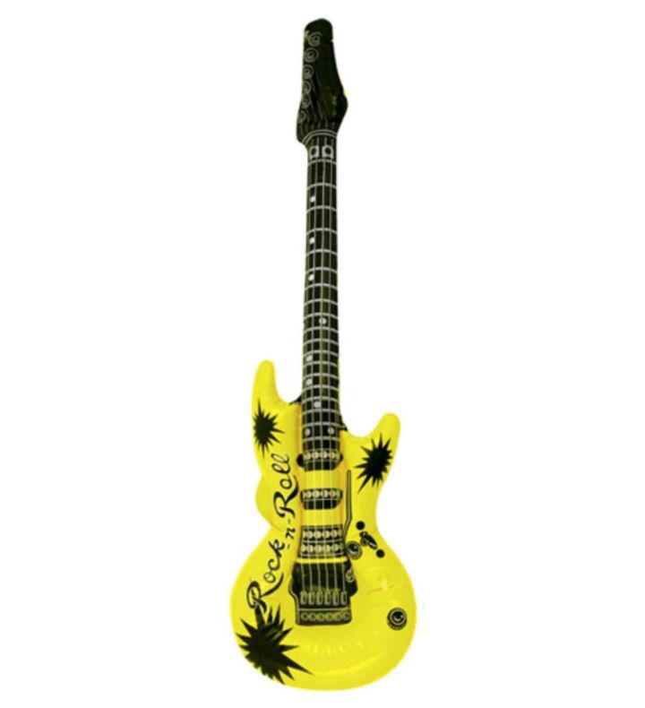 106cm Inflatable Guitar Neon Yellow
