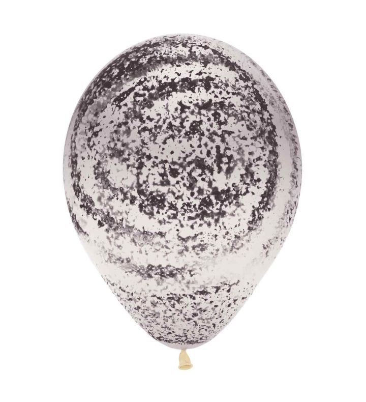 12" Sempertex Crystal Clear 390 Graffiti Marble Latex Balloons 25ct