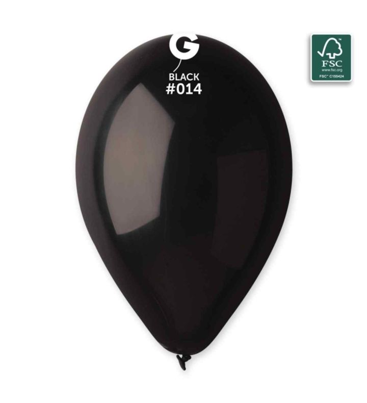 13" Gemar Black 014 Latex Balloons 50ct