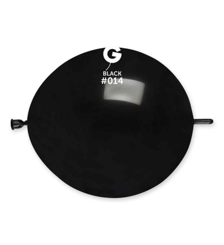 13" Gemar Black 014 Link Latex Balloons 50ct