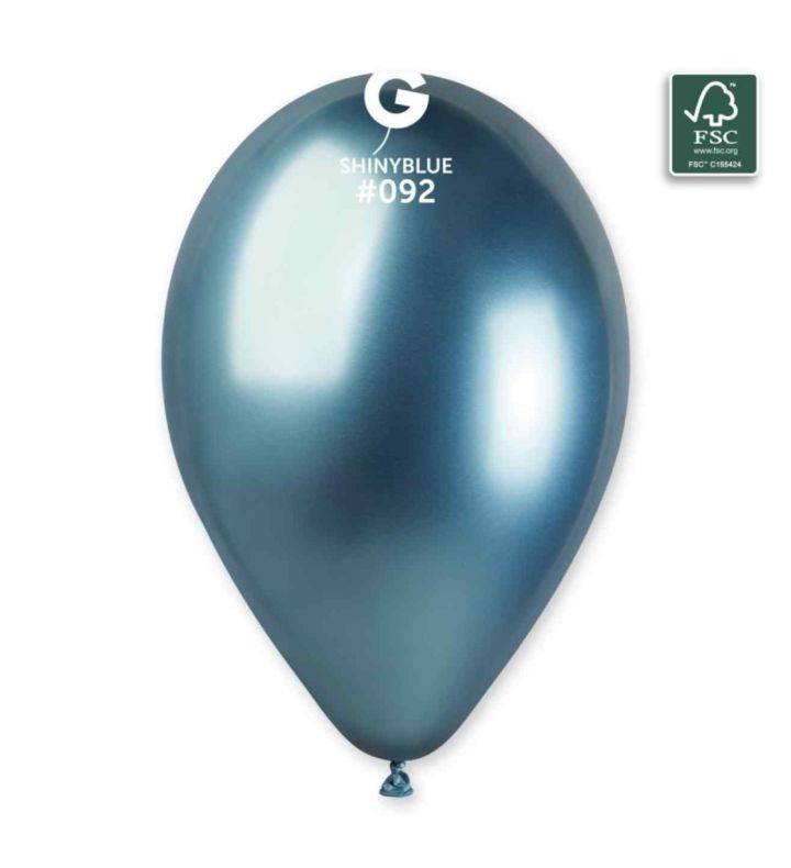 13" Gemar Shiny Blue 092 Latex Balloons 50ct