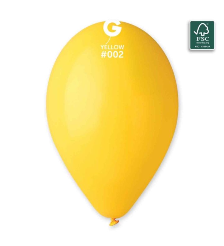 13" Gemar Yellow 002 Latex Balloons 50ct