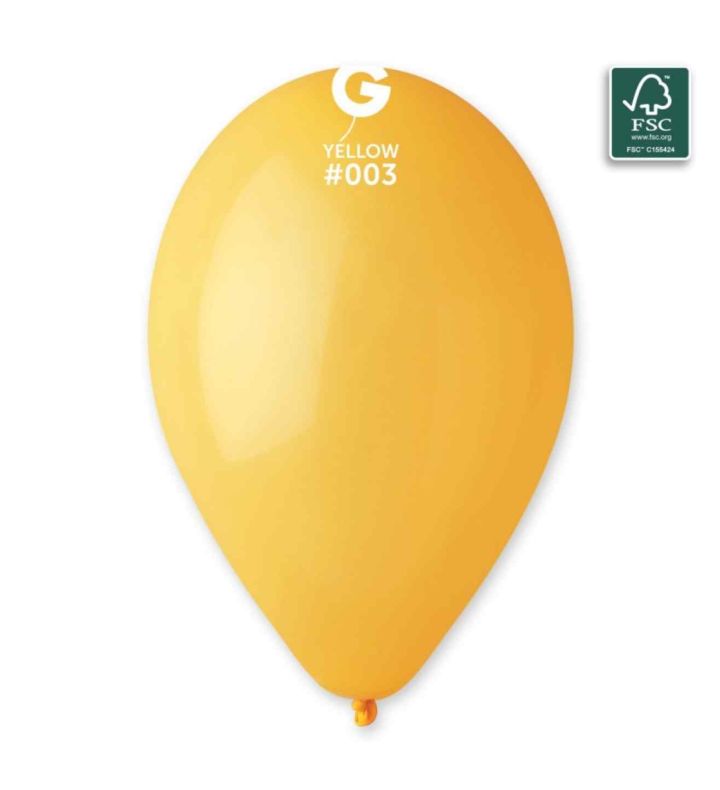 13" Gemar Yellow 003 Latex Balloons 50ct