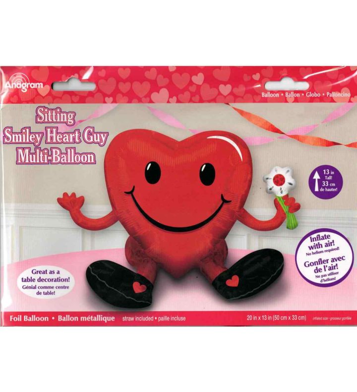 13" Sitting Smiley Heart Guy Angram