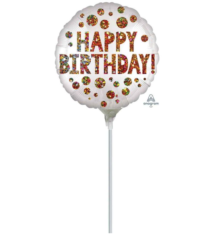 Mini Happy Birthday Sequin Foil Balloon