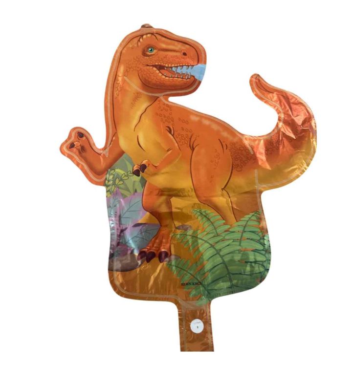 Mini Orange Dinosaur Bamboo Party Foil Balloon