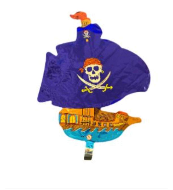 Mini Pirate Ship Blue Flexmetal Foil Balloon