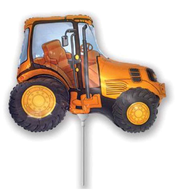 Mini Tractor Yellow Flexmetal Foil Balloon