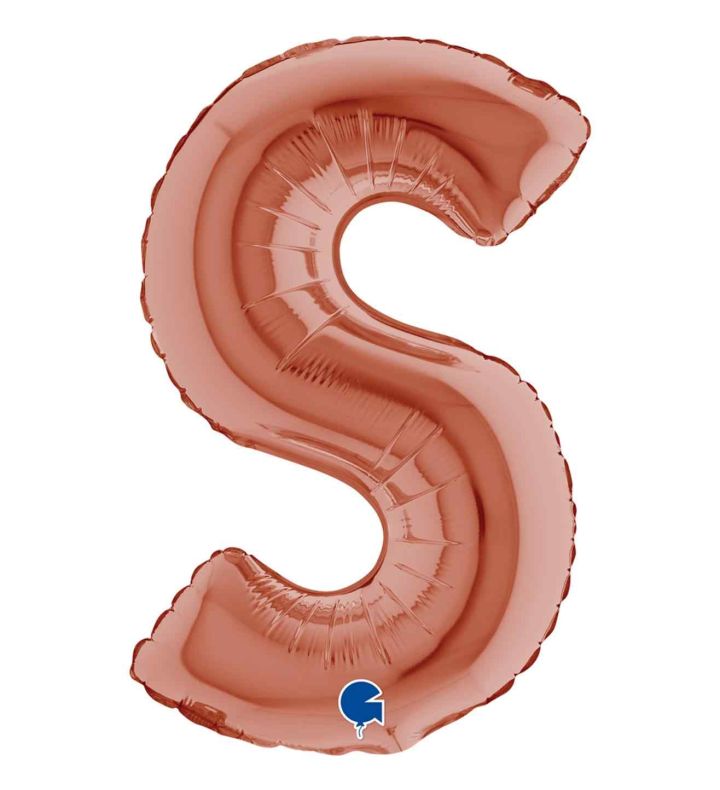 14" Rose Gold Letter S Grabo Foil Balloon