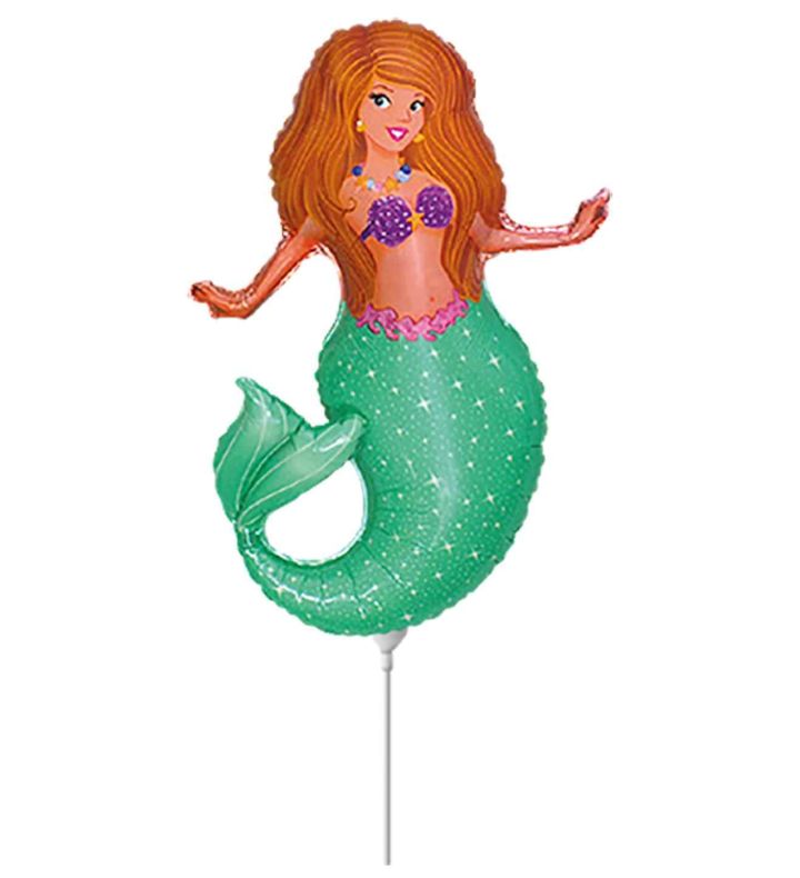 Mini Mermaid Green Tail Flexmetal Foil Balloon