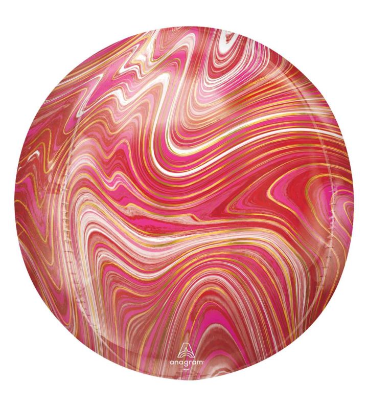 15" Red & Pink Marblez Orbz