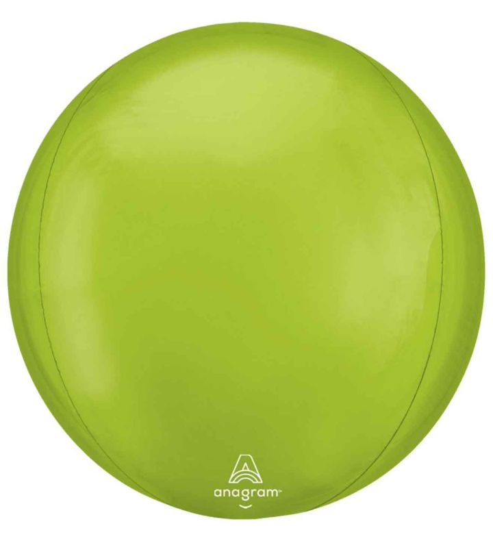 15" Anagram Vibrant Green Orbz Foil Balloon