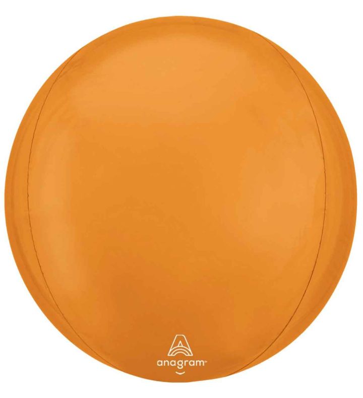 15" Anagram Vibrant Orange Orbz Foil Balloon