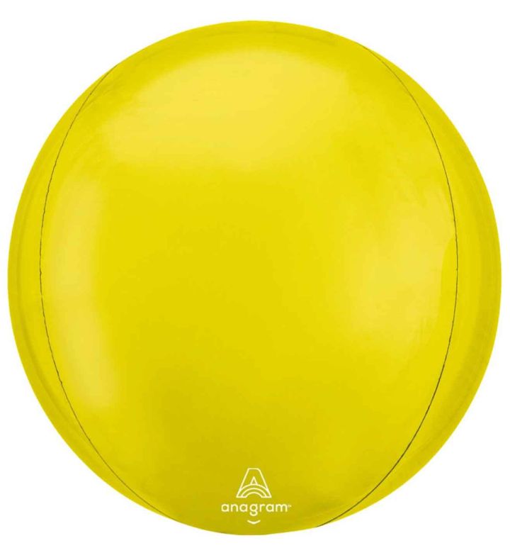 15" Anagram Vibrant Yellow Orbz Foil Balloon