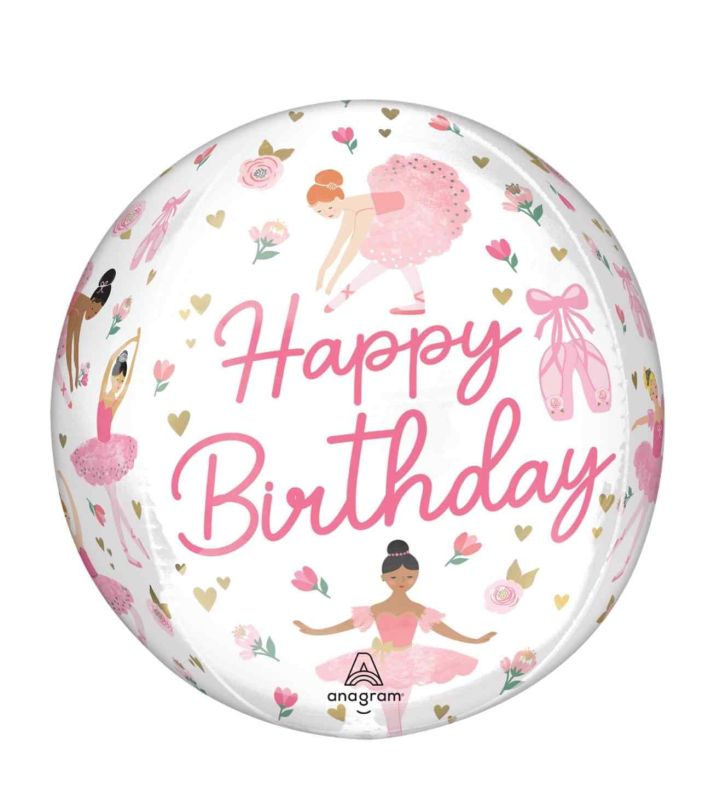 15" Ballerina Orbz Foil Balloon