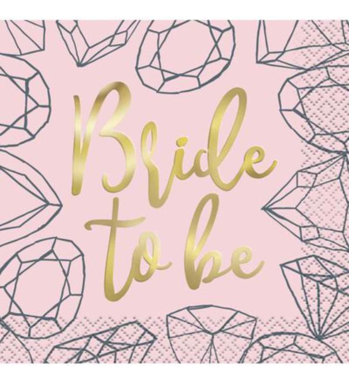 16 Diamond Bachelorette Beverage Napkins