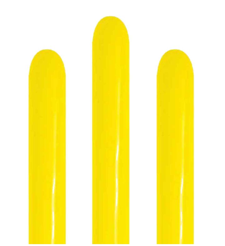 160S Sempertex Yellow 020 Modelling Latex Balloons 50ct