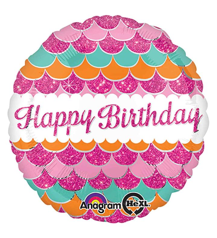 17" Anagram Glitter Sequin Happy Birthday Foil Balloon
