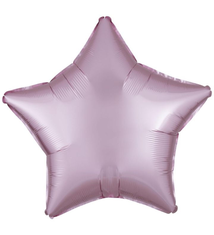 17" Amscan Silk Lustre Pastel Pink Star Foil Balloon