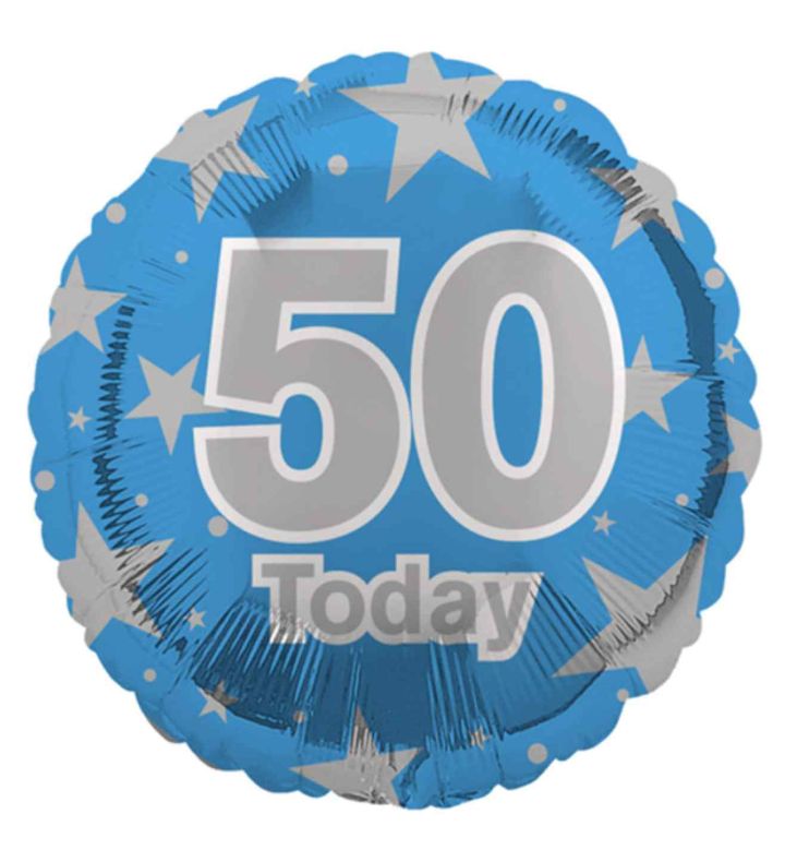 18" Eurowrap Age 50 Blue Foil