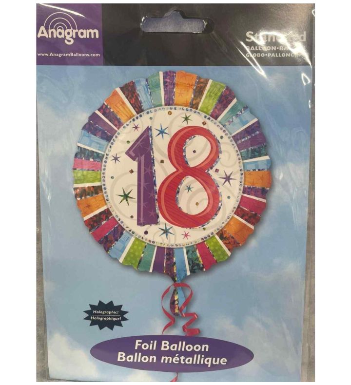 18" Anagram Colourful 18 Foil Balloon