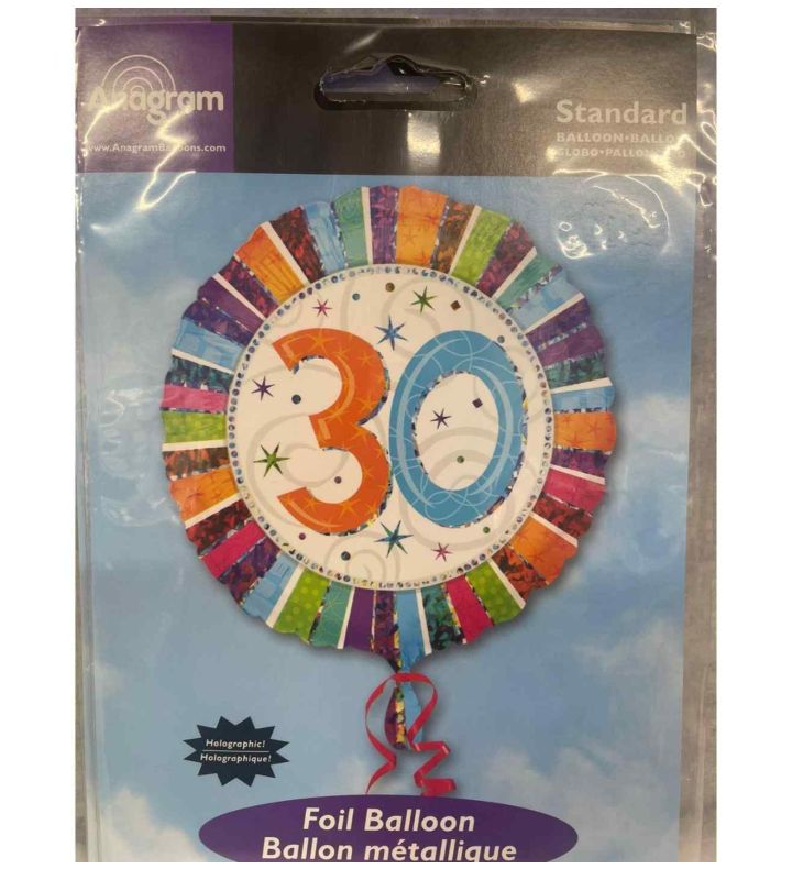 18" Anagram Colourful 30 Foil Balloon