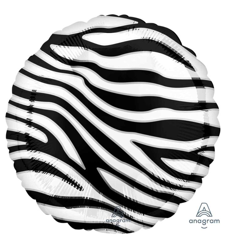 18" Animalz Zebra Print Foil Balloon
