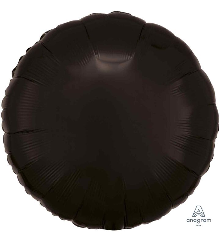 17" Black Round Foil Balloon Anagram - Unpackaged