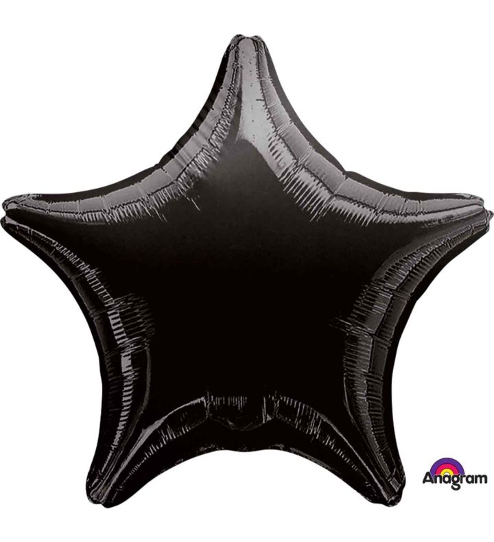 17" Black Star Foil Balloon Anagram