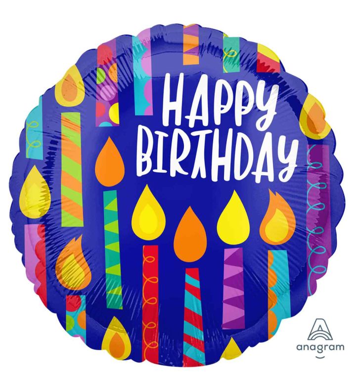 18" Candles Happy Birthday Foil Balloon
