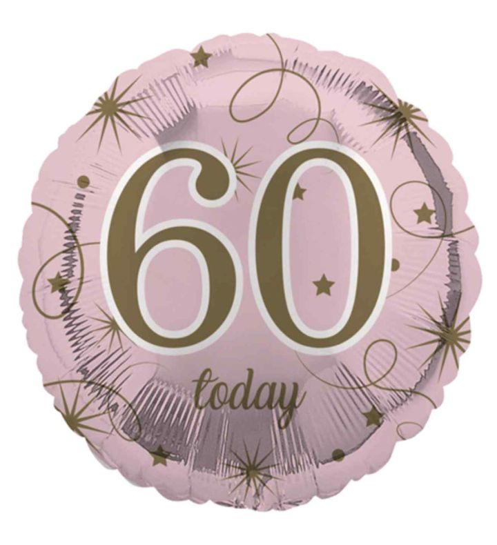 18" Eurowrap Age 60 Pink Foil