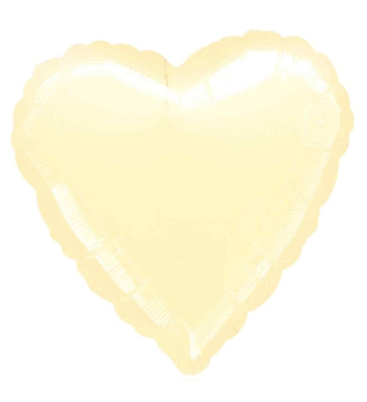 18" Anagram Ivory Heart Foil Balloon