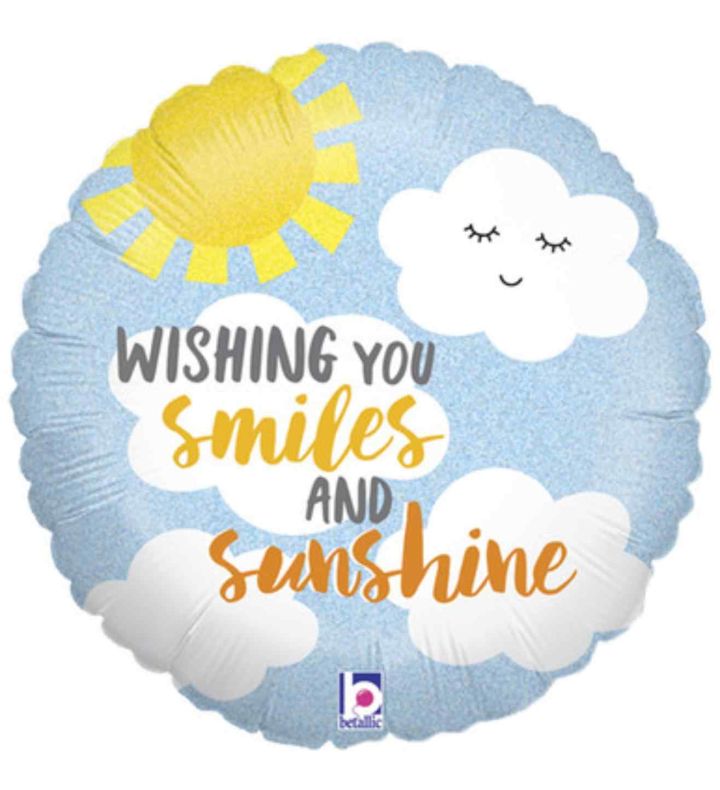 18" Betallic Smiles & Sunshine Foil Balloon