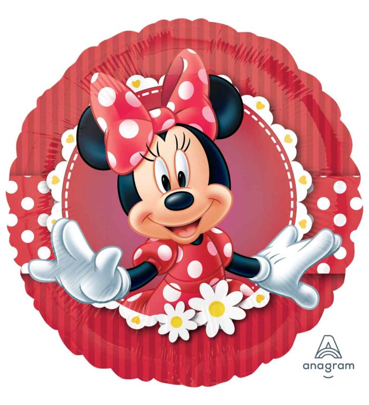18" Mad About Minnie Mouse Disney Round Foil Balloon