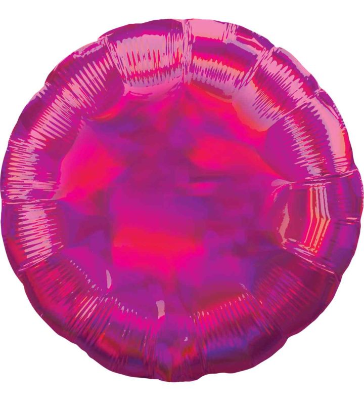 17" Magenta Iridescent Round Foil Balloon Anagram - Unpackaged