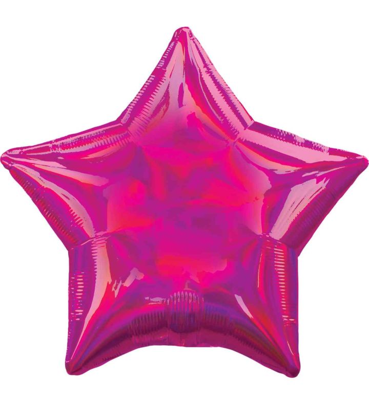 17" Magenta Iridescent Star Foil Balloon Anagram - Unpackaged