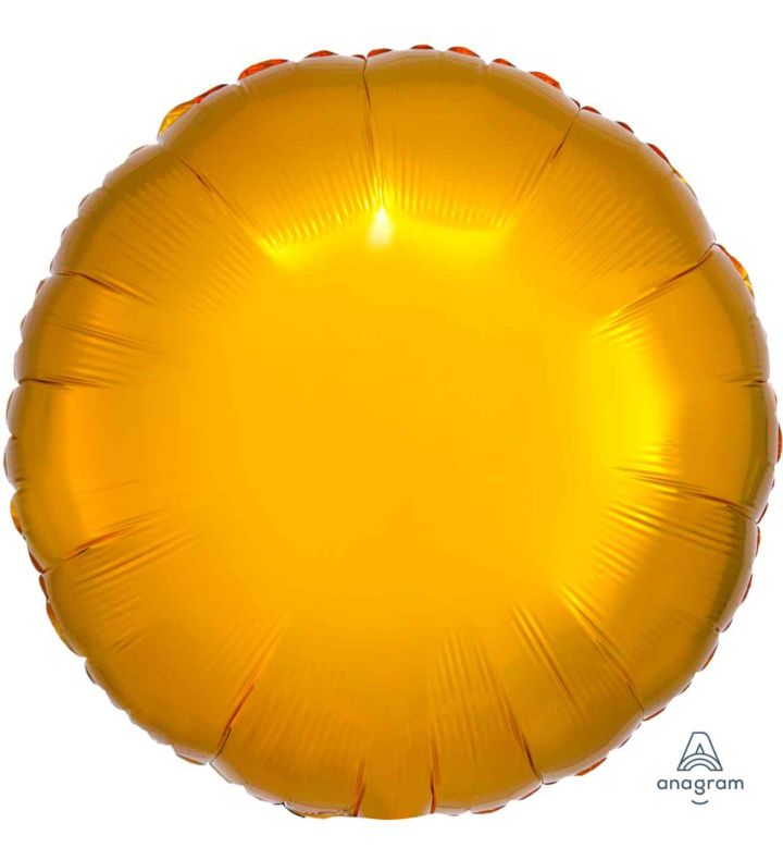 17" Metallic Gold Round Foil Balloon Anagram - Unpackaged