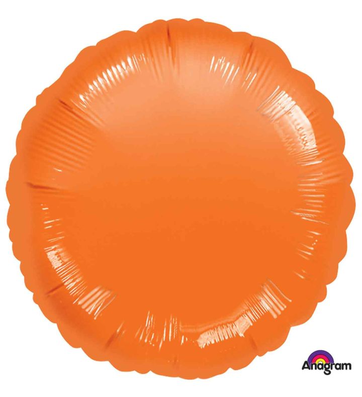 17" Metallic Orange Round Foil Balloon Anagram - Unpackaged