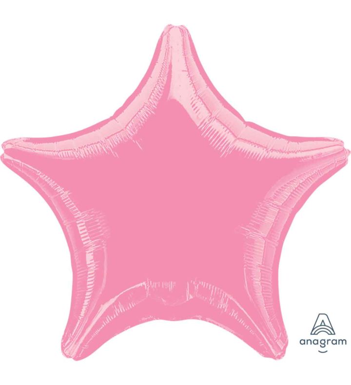 17" Metallic Pink Star Foil Balloon Anagram - Unpackaged