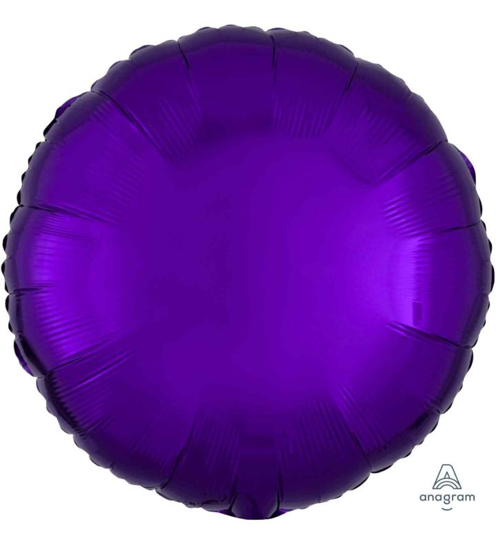 17" Metallic Purple Round Foil Balloon Anagram - Unpackaged