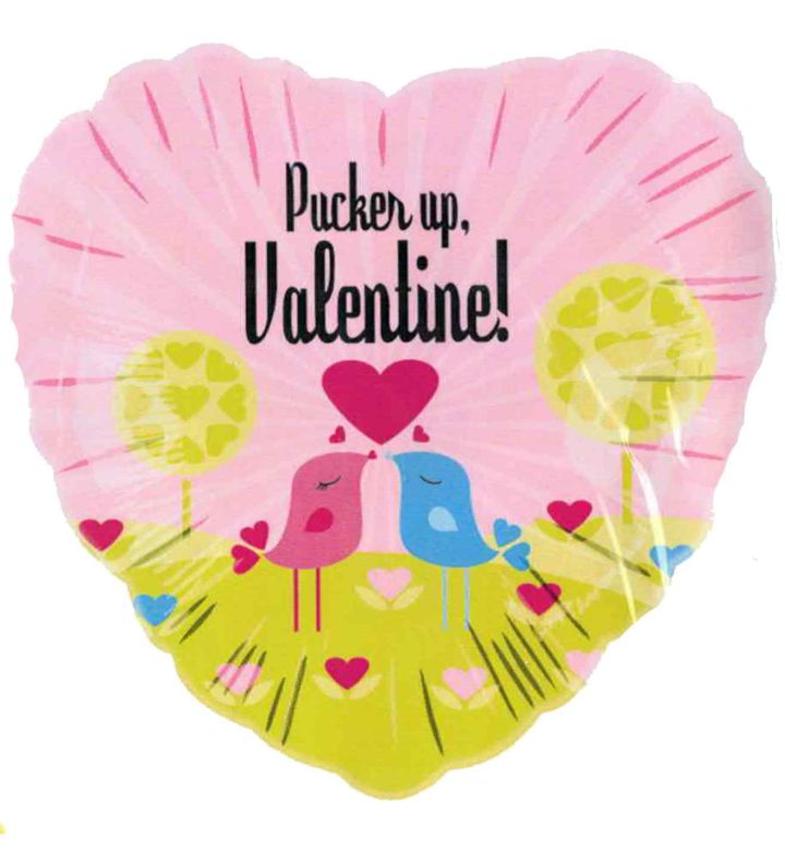 18" Pucker Up Valentine Foil Balloon Heart Foil Balloon