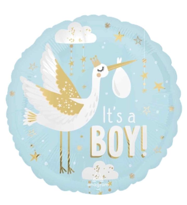 18" Special Delivery It’s A Boy Round Anagram Foil Balloon