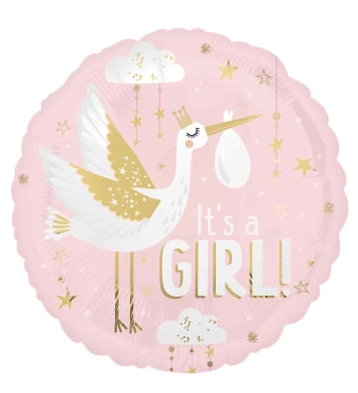 18" Special Delivery It’s A Girl Round Anagram Foil Balloon