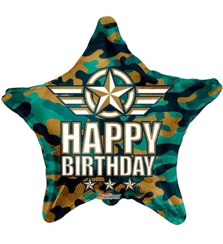 18" Star Happy Birthday Army
